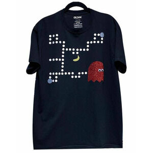 Pac-Man T-Shirt Black Unisex Size Large L NWT Gildan Retro 80s Video Game Tee